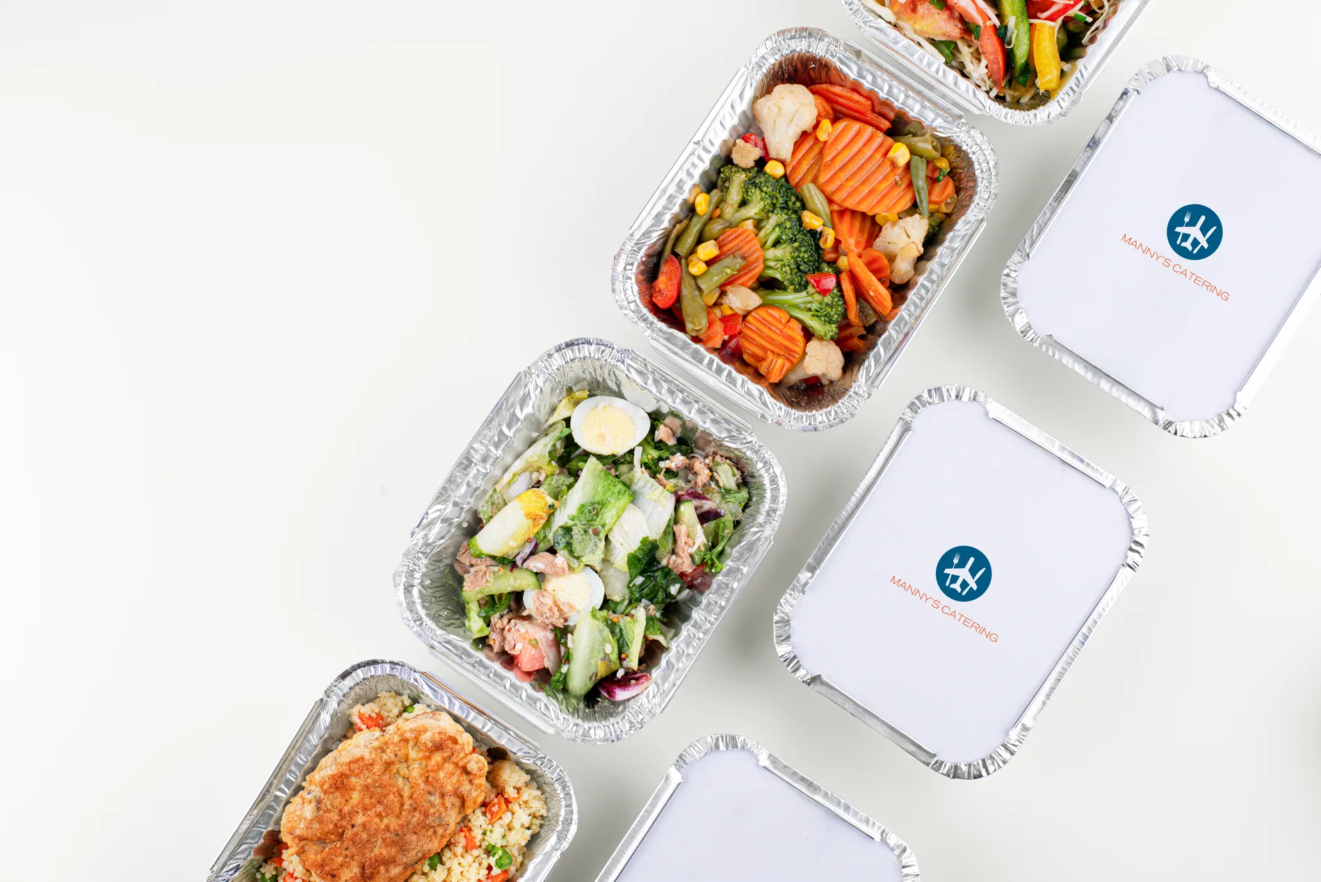 Manny's Catering onboard meal packaging